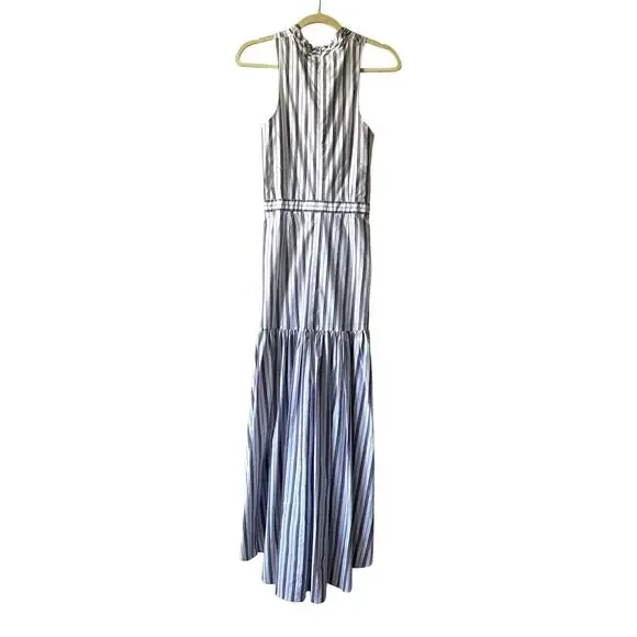 NEW Veronica Beard Radley Striped Halter Midi Dress Size 2 High low - Picture 6 of 8